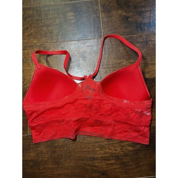 Victoria Secret Pink Lace Padded Bra Sz M - Picture 2 of 5